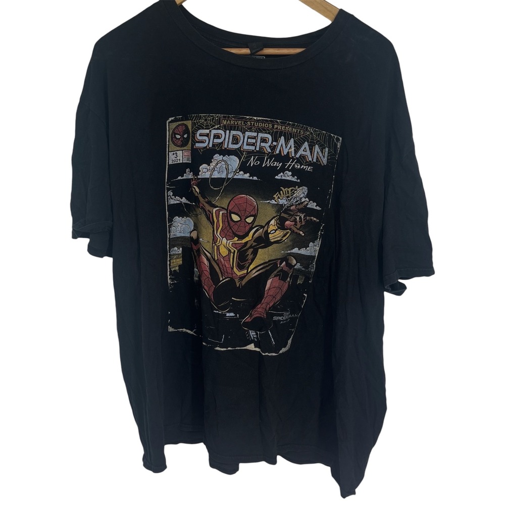 Anvil by Gildan Mens Spider-Man No Way Home Comic‎ Cover Black T-Shirt Size 2XL